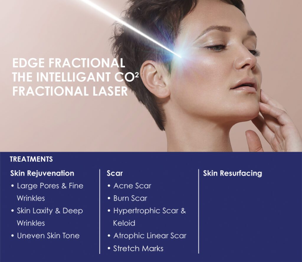 infographic image of conditions that edge fractional co2 laser treats