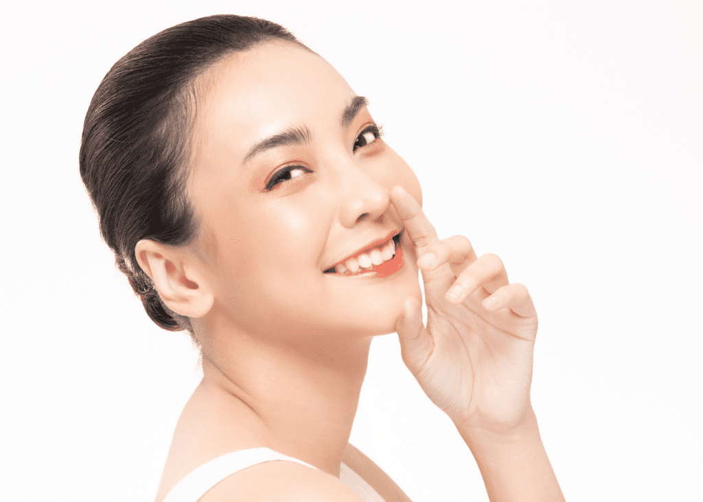 model of skin treatment aesthetic clinic in singapore white background